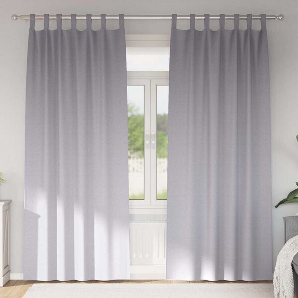 vidaXL Cortinas Opacas con Anillas 2 pcs Gris Metalizado 245 x 140 cm