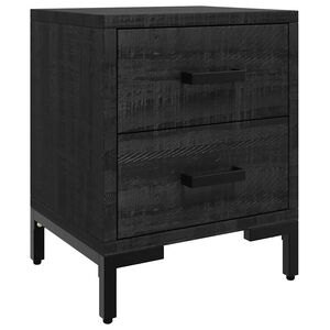 vidaXL Mesita de noche madera maciza de pino negro 36x30x45 cm