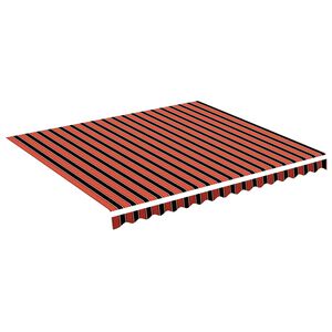 vidaXL Tela de repuesto para toldo naranja y marr&oacute;n 400x350 cm poli&eacute;ster