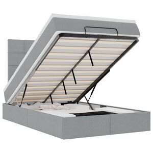 vidaXL Estructura de cama otomana colch&oacute;n tela gris claro
