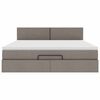 vidaXL Cama otomana con colch&oacute;n y luces LED tela gris taupe 180x200cm