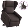 vidaXL Sill&oacute;n reclinable elevable tela marr&oacute;n oscuro