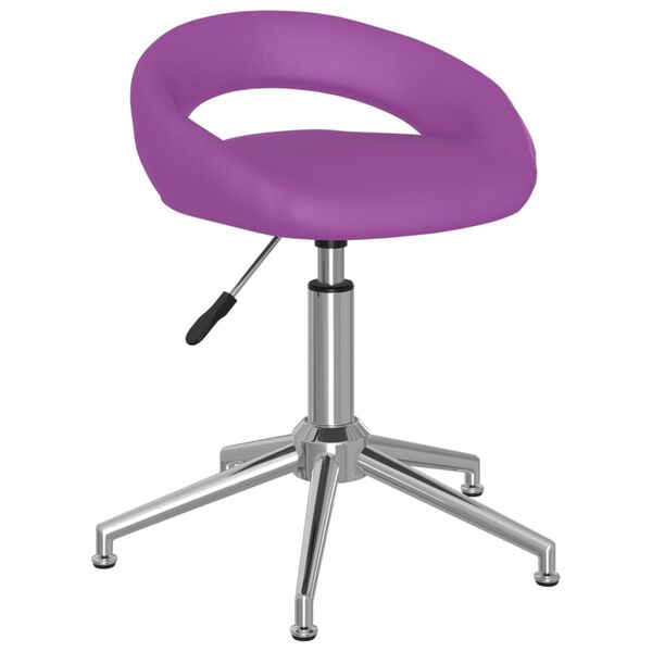 vidaXL Sillas de comedor giratorias 2 unidades cuero sint&eacute;tico morado