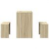 vidaXL Mesa y bancos de comedor 3 pzas madera ingenier&iacute;a roble Sonoma