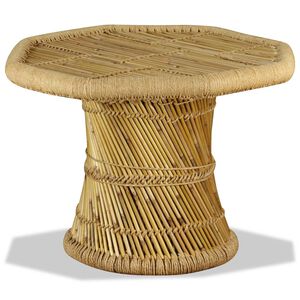 vidaXL Mesa de centro octogonal de bamb&uacute; 60x60x45 cm