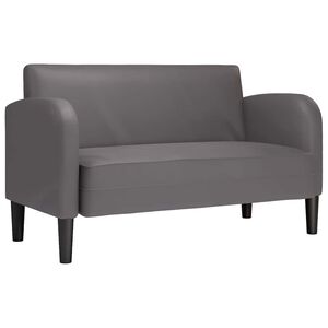 vidaXL Sof&aacute; Loveseat gris 110 cm cuero sint&eacute;tica