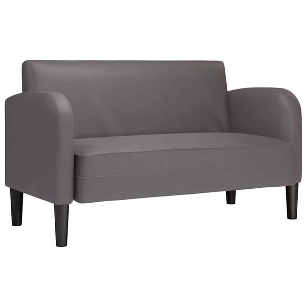 vidaXL Sof&aacute; Loveseat gris 110 cm cuero sint&eacute;tica