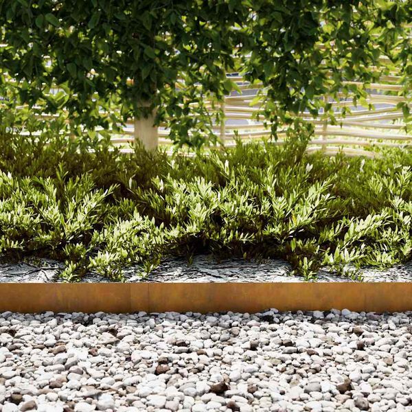 vidaXL Borde de Césped 50 pcs Marrón 100 x 0.05 x 20 cm