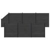 vidaXL Conjunto de valla 7 uds. 1138 x 186 cm WPC y Aluminio Negro