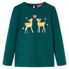 Camiseta infantil de manga larga verde oscuro 116