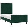 vidaXL Estructura de cama sin colch&oacute;n terciopelo verde oscuro 90x200cm