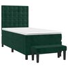 vidaXL Cama box spring con colch&oacute;n terciopelo verde oscuro 90x200 cm