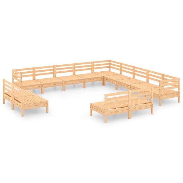vidaXL Juego de muebles de jard&iacute;n 13 piezas madera maciza de pino