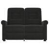 vidaXL Sill&oacute;n reclinable de masaje de 2 plazas tela microfibra negro