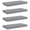 vidaXL Estantes flotantes de pared 4 uds MDF gris 50x23x3,8 cm