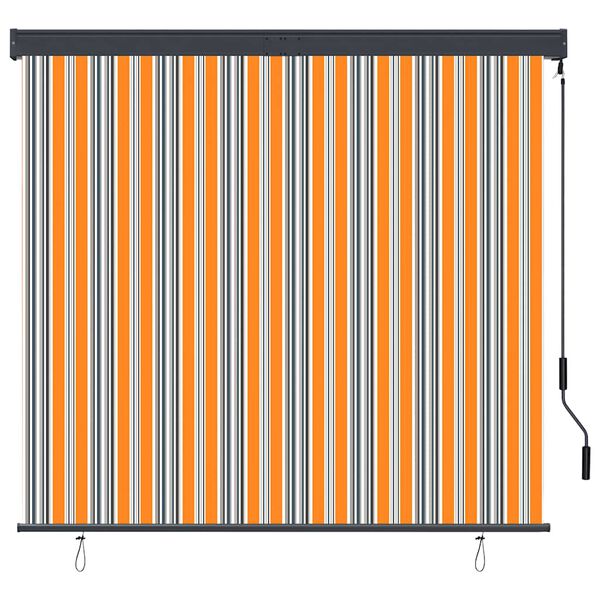 vidaXL Estor enrollable de exterior amarillo y azul 160x250 cm