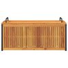 vidaXL Baúl de cojines de jardín acacia maciza y acero 110x45x42/53 cm