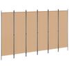 vidaXL Divisor de habitaci&oacute;n de 6 paneles Beige 300 x 180 cm Tela