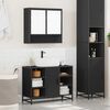 vidaXL Juego de muebles de ba&ntilde;o 2 pzas madera contrachapada negro