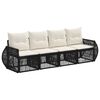 vidaXL Conjunto de sof&aacute;s de jard&iacute;n 4 pcs Negro y Blanco Crema