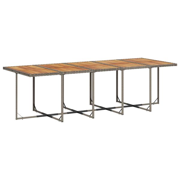 vidaXL Set comedor de jard&iacute;n con cojines 13 pzas rat&aacute;n sint&eacute;tico gris