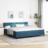 vidaXL Cama Box Spring LED con LED Azul Oscuro 200 x 200 cm Terciopelo