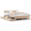 vidaXL Estructura de cama sin colch&oacute;n madera maciza de pino 135x190 cm