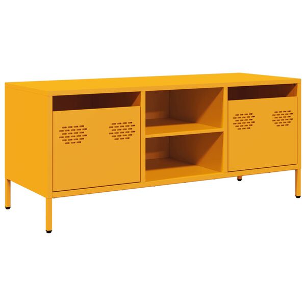 vidaXL Mueble para TV acero laminado en frío amarillo 101,5x39x43,5 cm