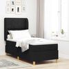 vidaXL Cama con Somier y Colch&oacute;n Gris Oscuro 90x190 cm de Tela Negro