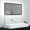 vidaXL Espejo de ba&ntilde;o acr&iacute;lico negro brillo 80x8,5x37 cm
