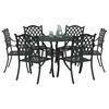 vidaXL Conjunto de Comedor de Jardín 7 pcs Negro 90 x 90 x 75 cm