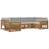vidaXL Conjunto de sof&aacute;s de exterior 6 uds. Natural y Gris Claro