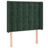 vidaXL Cabecero con LED de terciopelo verde oscuro 83x16x118/128 cm