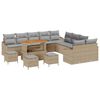 vidaXL Conjunto de sof&aacute; de jard&iacute;n con coj&iacute;n 13 pcs Beige y Gris Claro