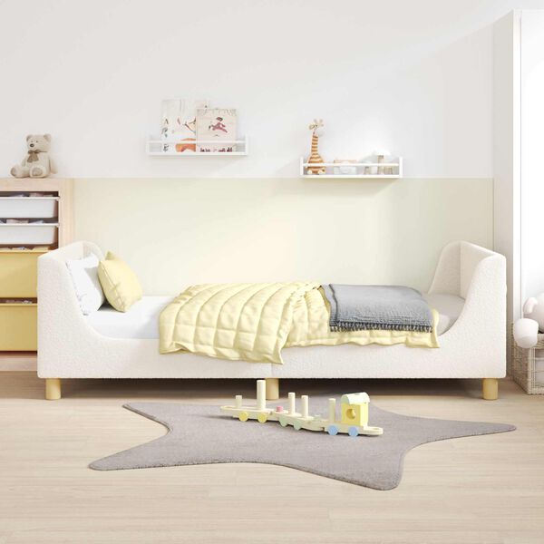 vidaXL Cama para niños con cabecero Crema 80 x 200 cm Tela de Oveja