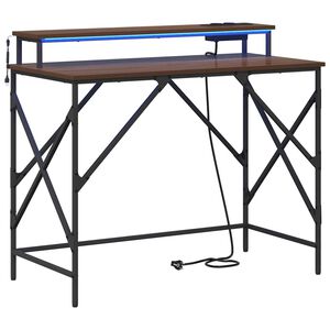 vidaXL Escritorio Roble Marr&oacute;n 100 x 50 x 86,5 cm Madera de ingenier&iacute;a