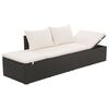 vidaXL Tumbona de jard&iacute;n con cojines y almohadas rat&aacute;n sint&eacute;tico negro