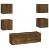vidaXL Juego de muebles de pared para TV contrachapado roble ahumado