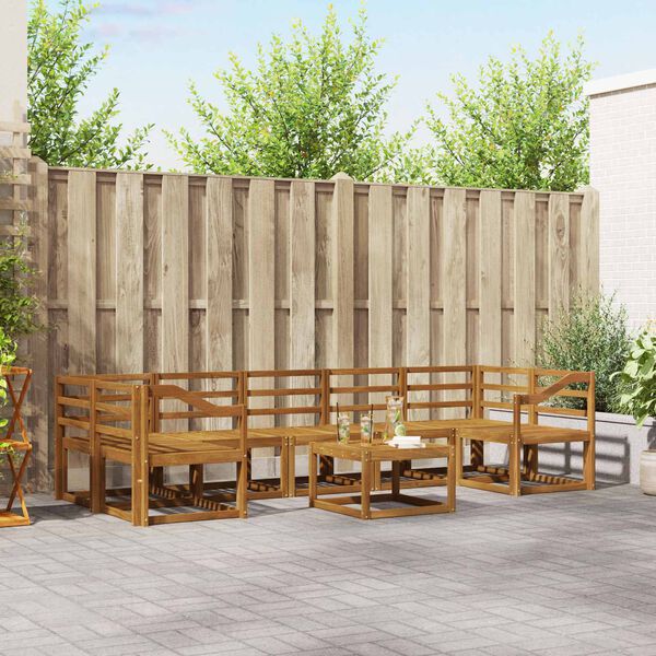 vidaXL Conjunto de sof&aacute;s de exterior 8 pcs Natural