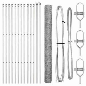 vidaXL Poste de Valla Plateado 25 x 1,6 m (malla de 50 mm) Acero