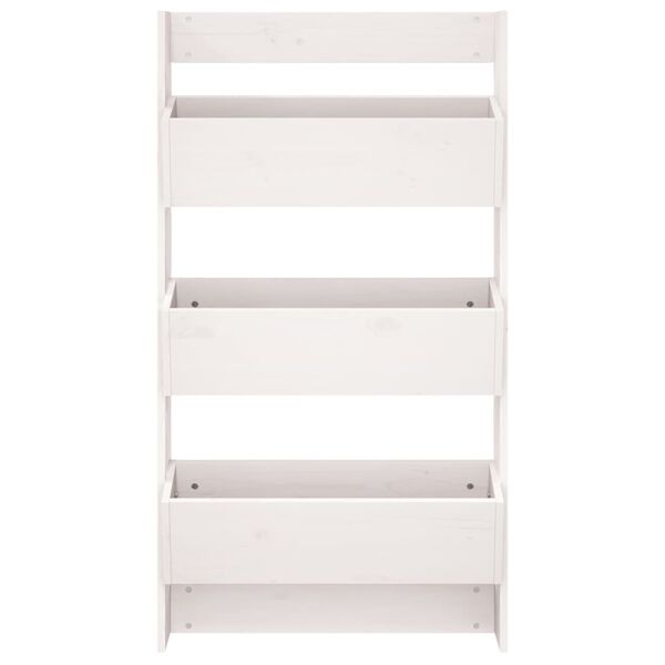 vidaXL Jardinera de pared 3 niveles madera pino blanco 60x18,5x110 cm