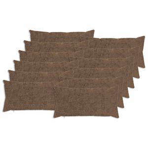 vidaXL Funda de almohada 12 uds. HEERLEN Marr&oacute;n Claro 40 x 80 cm