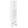 vidaXL Aparador alto madera contrachapada blanco brillo 34,5x34x180 cm