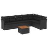 vidaXL Set de sof&aacute;s de jard&iacute;n 8 piezas y cojines rat&aacute;n sint&eacute;tico negro