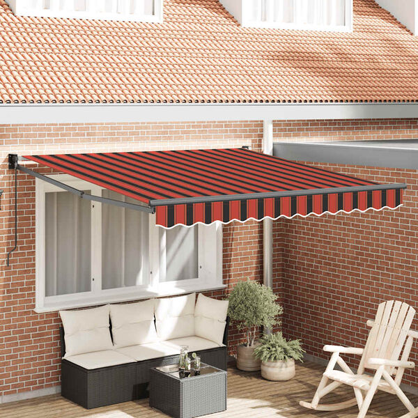vidaXL Toldo retr&aacute;ctil aluminio y tela naranja y marr&oacute;n 3x2,5 m