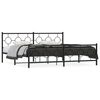 vidaXL Estructura cama sin colch&oacute;n con estribo metal negro 193x203 cm