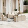 vidaXL Set de sof&aacute;s de jard&iacute;n 9 pzas con cojines rat&aacute;n sint&eacute;tico beige
