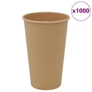 vidaXL Tazas de caf&eacute; de papel 1000 uds 16oz 400ml marr&oacute;n
