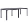 vidaXL Mesa de jard&iacute;n de pl&aacute;stico aspecto rat&aacute;n marr&oacute;n 220x90x72 cm