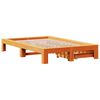 vidaXL Estructura de cama sin colch&oacute;n madera maciza marr&oacute;n 120x190 cm